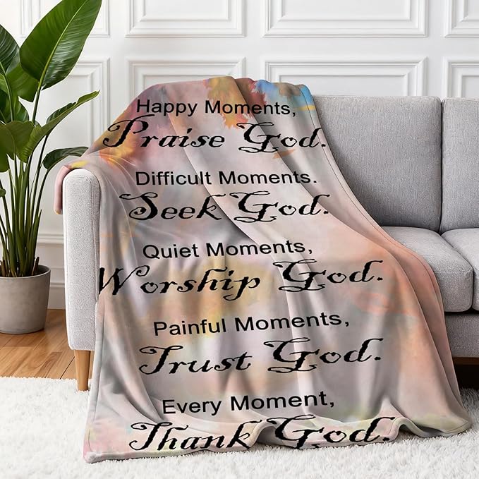 Christian Gifts for Women Faith, Inspirational/Religious/Spiritual Gifts for Adults, Soft Throw Blankets for Women/Men, Personalized Blankets for Adults 50"x 60"