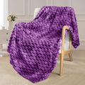 Exclusivo Mezcla Fleece Throw Blanket for Couch, Extra Large Fuzzy Tie-dye Purple Bed Blankets, Soft Cozy Plush Sofa Throws for All Seasons, 50x70 Inches