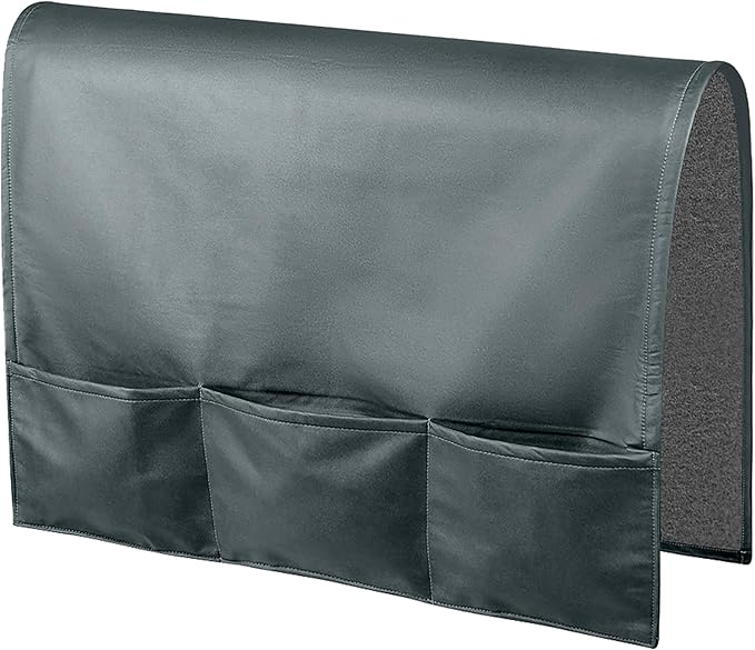 Sofa Armrest Organizer with 3 Pockets Faux Leather Armchair Magazine Holder Couch Remote Caddy Control Holder Waterproof Sofa Bedside Storage Pockets Bag Furniture Protector for Cellphone Book Pouch