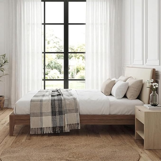 Americanflat 50x60 Throw Blanket - Soft and Breathable Cotton Throw Blanket for Couch, Bed, Chair - Decorative Blankets Perfect for Home, Office, or Outdoor Use - Black and Beige Plaid Design