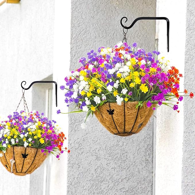 Artificial Flowers, 20 Bundles Outdoor Fake Flowers for Decoration UV Resistant Faux Plastic Plants Garden Porch Window Box Décor (Mix)