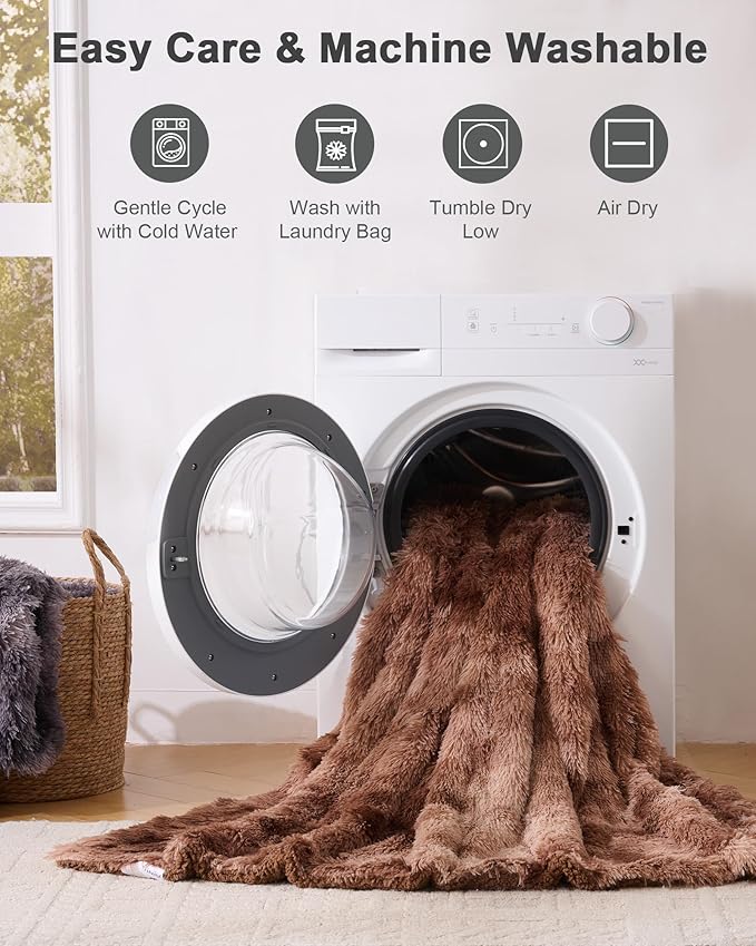 Super Soft Fluffy Faux Fur Throw Blanket for Couch, Fuzzy Sherpa Fleece Cozy Warm Gifts for Women, Room Decor Christmas Plush Thick Throw for Men, Minky Teen Gifts Winter Bedding, 50" x 60"