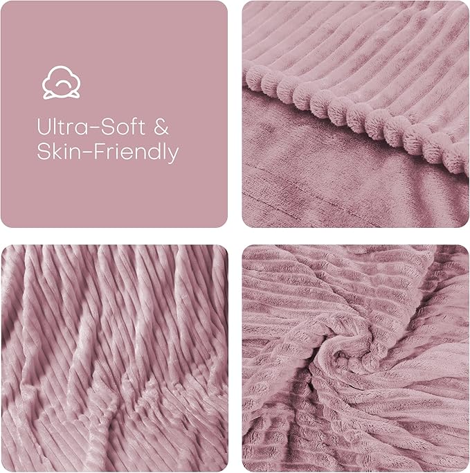 Electric Heated Blanket Queen Size 84"x90" with Cozy Flannel, 6 Heat Settings & 10 Hours Auto Off, Soft & Cozy Warming Throw for Home, Office, or Bed, Machine Washable,Pink