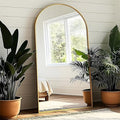 Arched Floor Mirror - Full Length 76"x34", Oversized Wall Mirror for Bedroom & Living Room, Large Gold Standing Mirror, Durable Framed Floor-Length Mirror