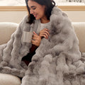 Bedsure GentleSoft Fluffy Fuzzy Twin Blanket, Soft Cozy Fleece Faux Fur Blanket, Pink Decorations Minky Velvet Couch Cover, Thick Warm Plush Women Men Birthday Gifts, 870GSM, Tie-dye Brown