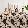 Cow Print Blanket Ultra Soft Flannel Throw Blanket for Couch Bed, Cute Cozy Lightweight All-Season Fleece Blanket King, Gift for Women & Girls, 90×108 Inches Brown