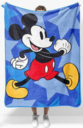 Jay Franco Kids Plush Throw Blanket – Soft & Cozy Fleece Throw for Bedroom & Couch Décor, Official Licensed Product, Blue - Mickey Mouse, 40x50 - Travel Blanket