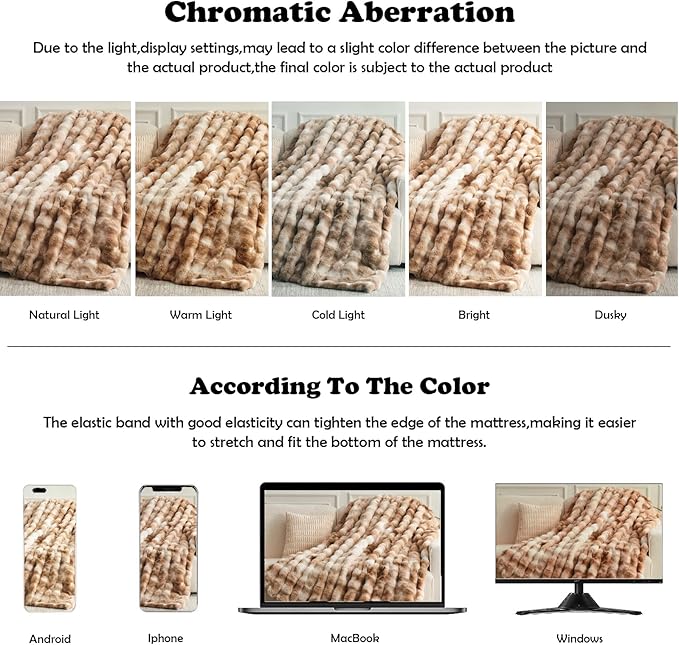 NEWCOSPLAY Faux Fur Throw Blanket Tie Dye Luxury Fluffy Thick Warm Bubble Blanket for Couch Sofa Bed 1000GSM (Tie Dye Bubble Thick, Throw(50"x60"))