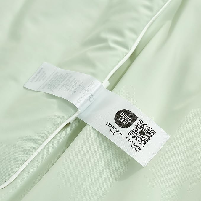 Cozy Bliss Cooling Comforter Twin Size, Cooling Blankets for Hot Sleepers and Night Sweats, Light Mint Green Cream Summer Comforter for Twin Size Bed, Breathable Soft Lightweight Silk Smooth