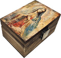 RK Collections Our Lady of Guadalupe Virgin Mother Mary Rosary Box. Vintage Woodem Prayer Box for Religious Gift. Trinket case Holder (4x2.75)
