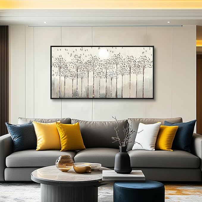 hyidecorart Black Framed Canvas Wall Art For Living Room Large Size Decorations For Bedroom Room Office Wall Decor Pictures Abstract Scenery Wall Painting Artwork Canvas Prints Boho Home Decor