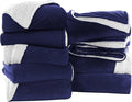 MOONLIGHT20015 Navy Sherpa Blankets Queen Size for Bed - Wholesale Bulk Pack of 9 Sherpa Blankets - Soft Fluffy Throw Blanket for Hotels, Guest Bedroom, 90x90 Inches