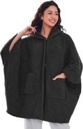 WDCOZY Wearable Blanket Hoodie Poncho Throw Comfy Soft Warm Cape Shawl Cozy Cloak Wrap Hooded with Sleeves For Women Adults