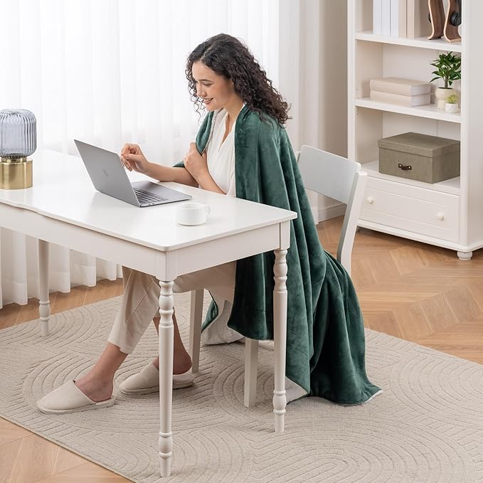 Berkshire Blanket-Sherpa Throw Blanket, Warm and Soft Loftmink Reversible Throw for Couch, Sofa and Travel, Smoke Pine, 50 in x 60 in
