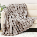 Touchat Luxury Faux Rabbit Fur Throw Blanket for Couch, Super Heavy Warm Cozy Blanket for Sofa Bedroom Living Room, Ultra Soft Fluffy Reversible Plush Blanket for Home Decor Gifts, Tie-dye Coffee