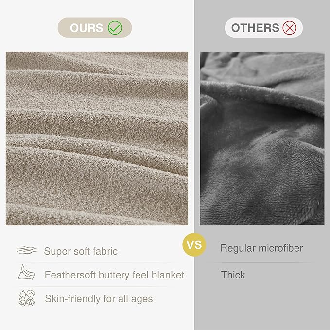 Madison Park Fuzzy Knit Blanket Dream Soft Blanket Cozy Breathable Cover Luxrurious Feathersoft Feel, All Seasons Lightweight Bedding for Summer Cover for Bed, Couch & Sofa, Full/Queen, Taupe