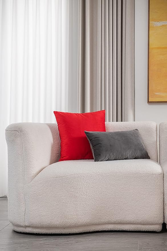 DEZENE Lumbar Pillow Covers 12x20 Dark-Grey: Pack of 2 Cozy Soft Velvet Rectangular Modern Luxury Decorative Throw Pillow Cases for Sofa Couch Living Room Bed Home Decor