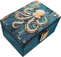 RK Collections Octopus Trinket Box I Nautical Jewelry Keepsake Box I Octopus Lovers Gift Idea For Animals (4x2.75)