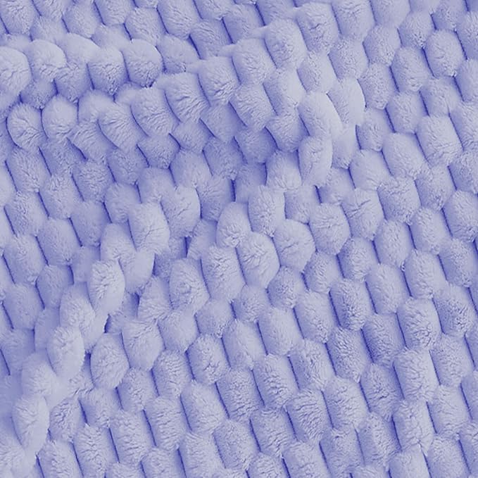 Super Soft Fleece Twin Blanket 50x70 Inches for Couch, Premium Silky with 3D Imitation Turtle Shell Jacquard Decorative Blankets, Lightweight and Cozy for Sofa.Light Blue-1