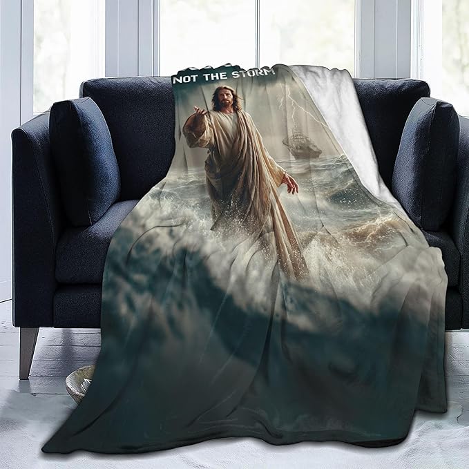Jesus Throw Blanket Soft Warm Cozy Funny Christian Blankets Fuzzy Plush Fleece Religious Faith Jesus Blanket Gifts for Couch Bed Sofa Home Decor 40''X50''