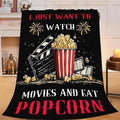 Movie Popcorn Blanket for Girls Women Boys Men Adults Kids Soft Cozy Fleece Theater Film Cinema Throw Blankets Gifts Warm Flannel Plush Lightweight Decor for Couch Bed Sofa 60"X50"