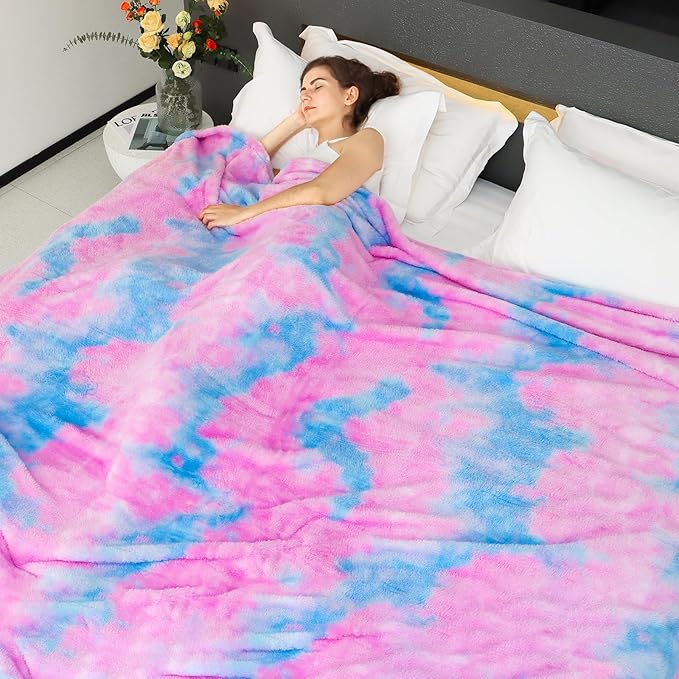 MUGD Lightweight Blanket Fleece Big Blanket Fuzzy Throw Blanket for Bed Queen Size