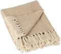 DII Rustic Farmhouse Cotton Chevron Blanket Throw with Fringe for Chair, Couch, Picnic, Camping, Beach, & Everyday Use, 50 x 60 - Urban Chevron Stone