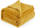 Bedsure Fleece Blanket Queen Blanket Gold Yellow - Bed Blanket Soft Lightweight Plush Fuzzy Cozy Luxury Microfiber, 90x90 inches
