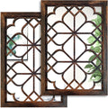 Wocred Set of 2 Rectangular Wall Mirror,Gorgeous Rustic Farmhouse Accent Mirror,Caramel Color Entry Mirror for Bathroom Renovation,Bedrooms,Living Rooms and More(11”x15”)