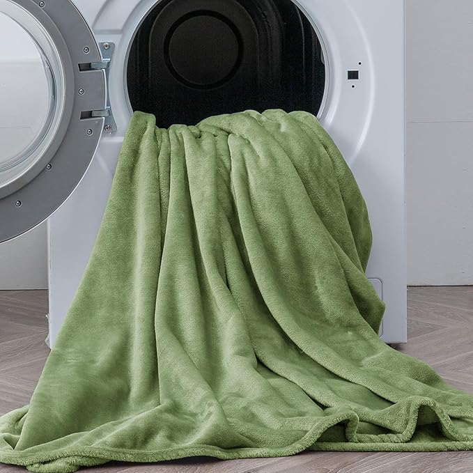 BEDELITE Flannel Sheets King Size Sage Green - Super Soft Fleece Sheets Set Fluffy Extra Plush, 4 Piece(Include Fitted Sheet, Flat Sheet, 2 Pillowcases)