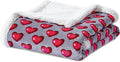 Elegant Comfort Luxury Valentine’s Day Sherpa Throw Blanket Ultra-Soft Cozy Velvet Pink Hearts Fleece Throw-Micromink Sherpa for Her, Wife, Girlfriend, Sherpa Reversible Blanket- Juliette