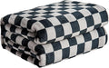 FY FIBER HOUSE Checkered Flannel Fleece Throw Blanket Soft Cozy Checkerboard Grid Print Chessboard Gingham Pattern Blankets for Bed Couch Sofa, 60"x80", Black Grey