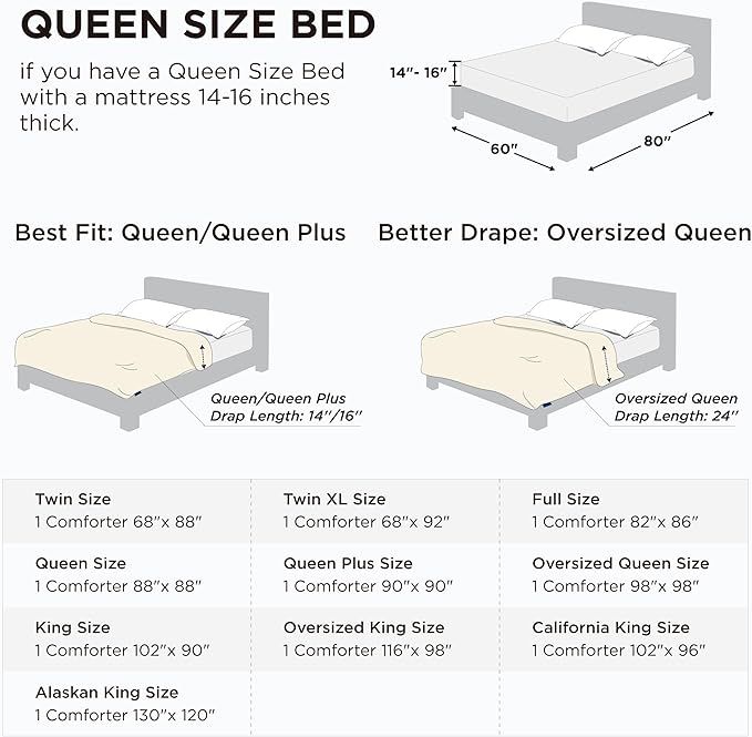 Bedsure Comforter Duvet Insert - Quilted Comforters Queen Plus Size, All Season Duvet, GentleSoft Down Alternative Bedding, with 8 Tabs, Gifts for Women/Men,Light Grey,Queen Plus 90 x 90 Inches