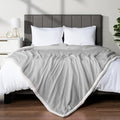 Pavilia Sherpa Fleece Blanket for Bed, Queen Size, Light Grey, Plush Soft Fuzzy, Cozy Reversible Winter Blanket for Women & Men, 90x90 Inches