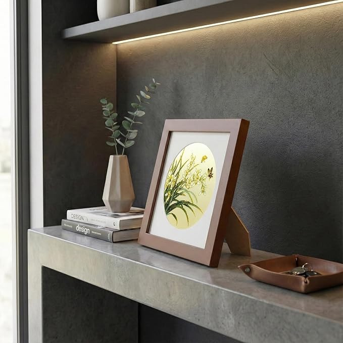 Newscz Framed Wall Art 8.3x8.3 Inch Modern Home Decor for Living Room Bedroom Wall Decor Above Bed & Office Aesthetic Gallery Wall Frame Set Farmhouse & Art Deco Decor Dining Room Kitchen Wall Decor (H-D03)