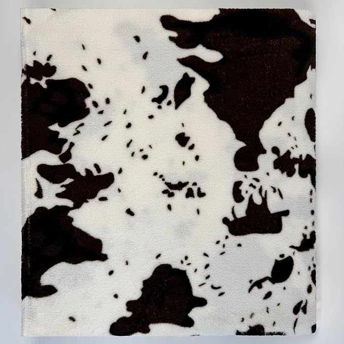 Fleece Blanket Full/Queen - 80x90 Inch Lightweight & Buttery-Soft Throw for Bed, Sofa, Camping | 300GSM Cloud-Touch Microfiber | Cozy Essentials for Travel & Movie Nights, (Cow)