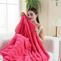 Hot Pink Throw Blanket for Couch Sofa Bed 50x60 inches,Fleece Blankets Microfiber Flannel with Diamond Checkered Pattern Lightweight Plush Soft Cozy Gifts for Women Mom Girls