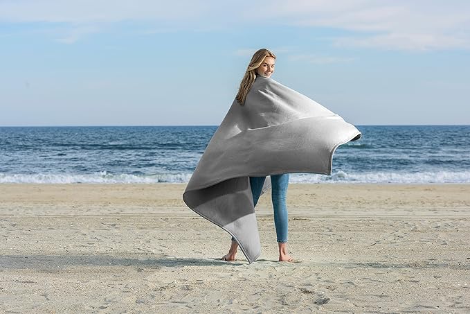 MV Sport Lightweight Sweatshirt Blanket Throw – Warm & Cozy, Breathable Oversized Fleece Knit, Couch, Bed, Travel, Cold Nights, and Outdoors – Soft Light Weight Blanket 54" x 84" Heather