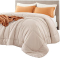 Bedsure Comforter Duvet Insert - Quilted Comforters Queen Plus Size, All Season Duvet, GentleSoft Down Alternative Bedding Blanket, with 8 Tabs, Gifts for Women/Men,Beige,Queen Plus 90 x 90 Inches