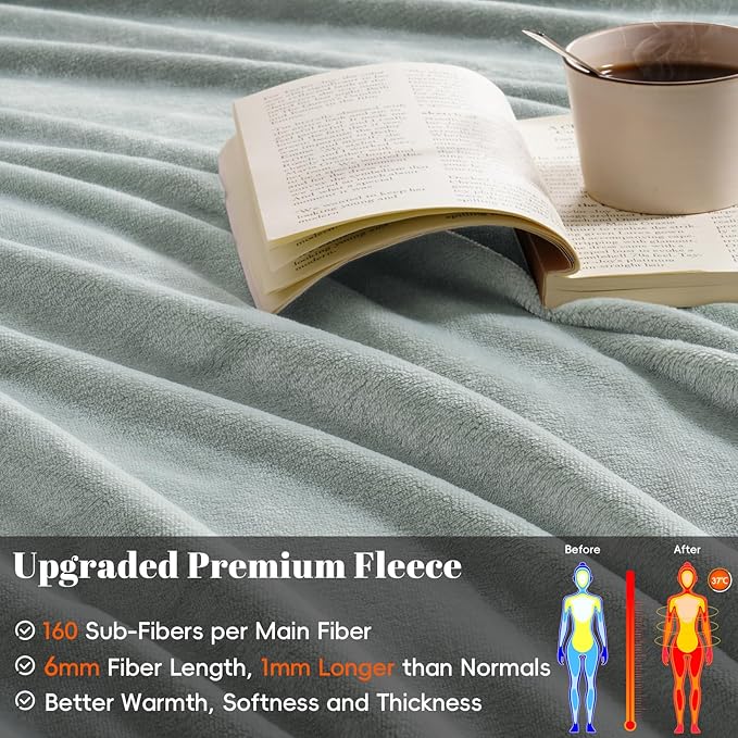 PHF Ultra Soft Fleece Blanket Twin Size, No Shed No Pilling Luxury Plush Cozy 300GSM Lightweight Twin XL Blanket for Bed, Couch, Chair, Sofa Suitable for All Season, 76" x 90", Jasper Stone