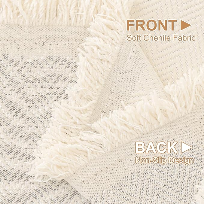 Smiry Couch Cover for Dogs, Washable Chenille Sofa Covers for 3 Cushion Couch, Soft Sofa Slipcover for Pets, Thick Sectional Furniture Protector with Tassels (Beige, 71x102 Inch)