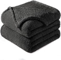 Exclusivo Mezcla King Size Blanket for Bed, Super Soft Velvet Plush Fleece Blankets, Fuzzy Cozy and Warm for Winter, 90x104 Inches, Dark Grey