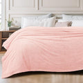 Exclusivo Mezcla Fleece King Size Bed Blanket, Ultra Soft, Lightweight and Fuzzy Light Pink Blanket for Women, Home Decor, 90x104 Inches