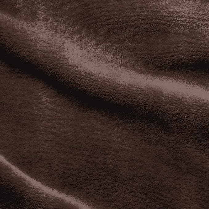 Elegant Comfort Luxury Velvety Softness Fuzzy Plush Micro-Velour Ultra-Soft Blanket, Full/Queen, Chocolate Brown