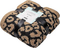 bearberry Fuzzy Leopard Knitted Throw Blanket Soft Cozy Warm Microfiber Blanket for Couch Sofa Bed Travel (Leopard, 51"x70")