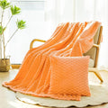 Bnuitland Flannel Throw Blanket, 300 GSM Fleece Cozy Warm Soft Home Decor Lightweight Bed Sofa Blanket for Adults, Suitable for All Seasons(Light Orange,50X71 inches with Pillow Cover)