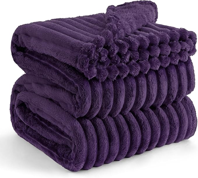 Bedsure GentleSoft Purple Fleece Blanket for Couch - Cozy Soft Blankets for Women, Cute Small Throws for Girls, 90x90 Inches