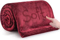 MOONLIGHT20015 Burgundy Fleece Blanket King Size – Soft 400 GSM Plush Microfiber King Size Blanket, Warm Lightweight King Blanket for The Bed, 108x90 Inches, Red