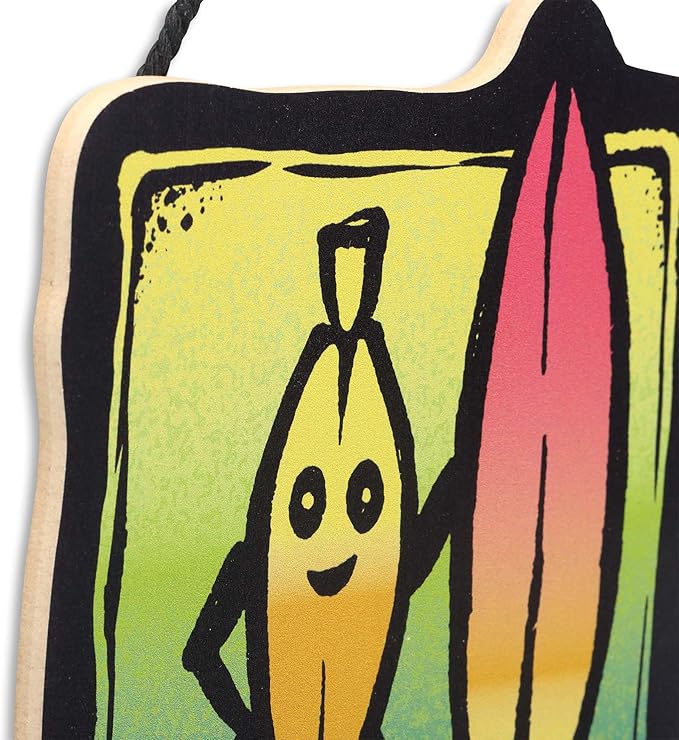 Fortnite Banana Surf Hanging Wood Wall Decor - Fun Fortnite Sign for Bedroom or Game Room