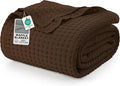 Utopia Bedding Brown 100% Cotton Waffle Blanket 300 GSM [King - 90x108 Inch] Soft Lightweight Breathable Bed Blanket for All Season